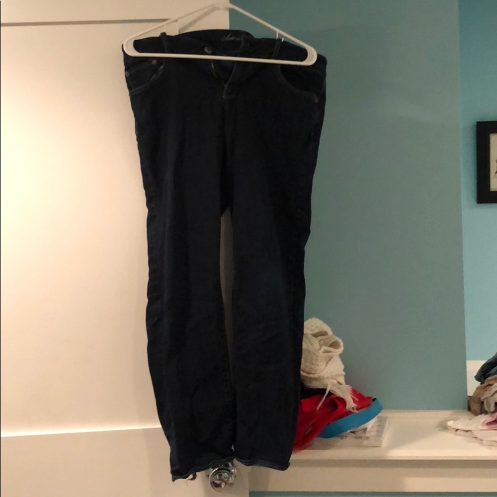American Eagle Dark Straight Jeans Size 14 Short